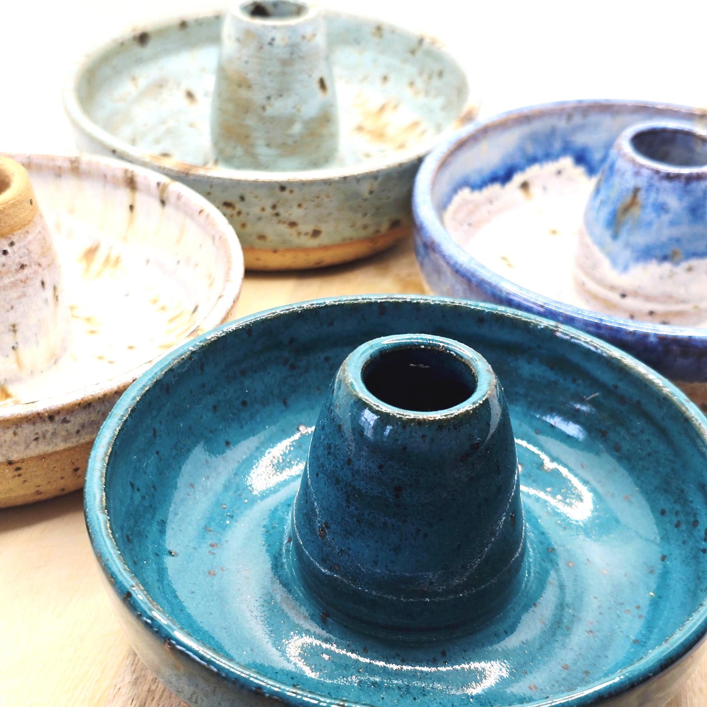 Handmade Ceramic Single Serving Olive Dish / Bowl - Speckled Blue Glaze, Toasty Stoneware Pottery