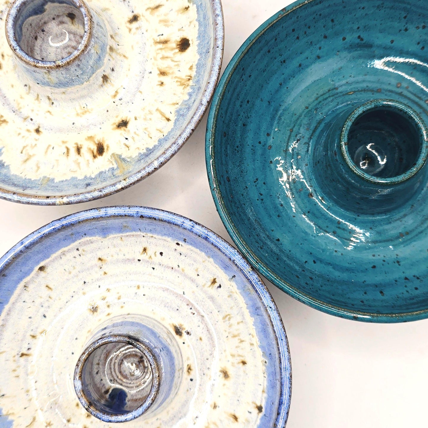 Handmade Ceramic Large Olive Dish / Bowl - Blue Speckled Glaze. Toasty Stoneware Pottery