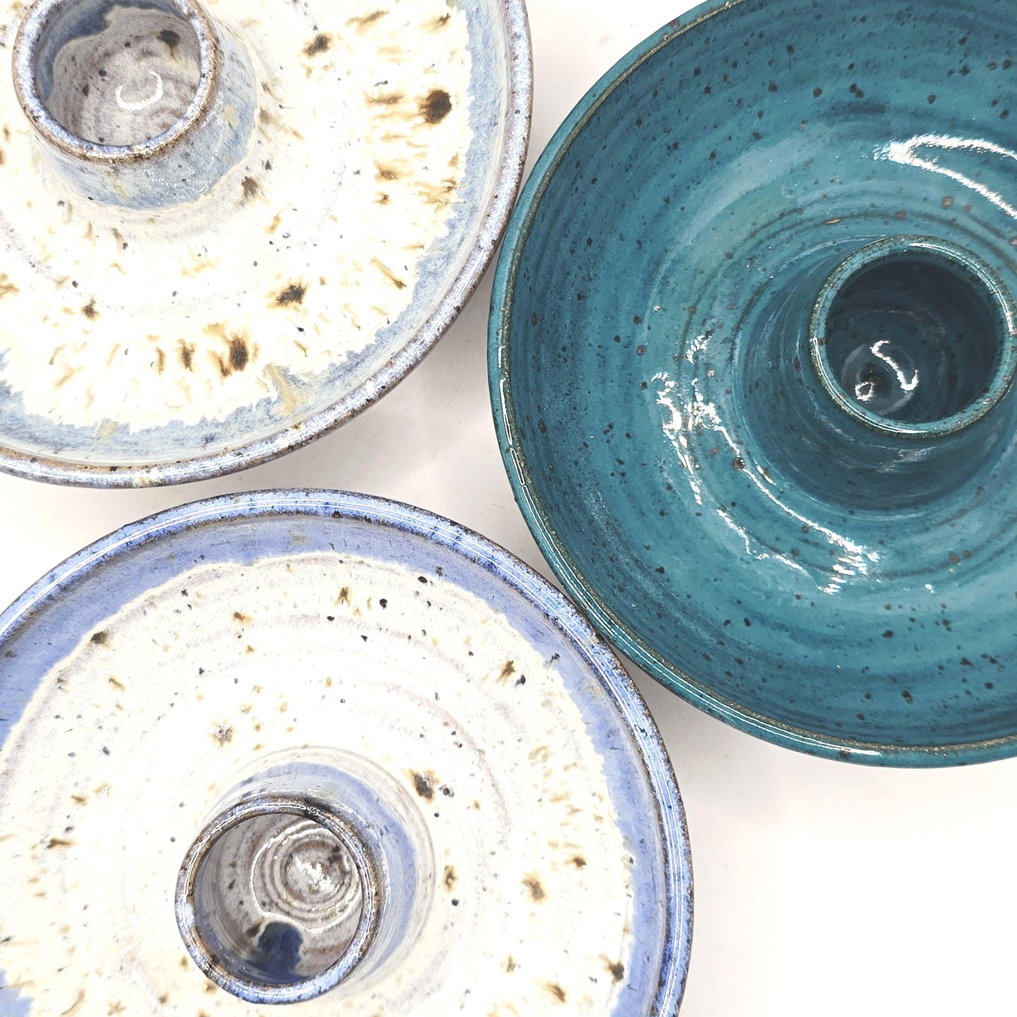 Handmade Stoneware Olive Dish / Bowl - Speckled Lavender Blue and Cream Glaze. Toasty Stoneware Pottery