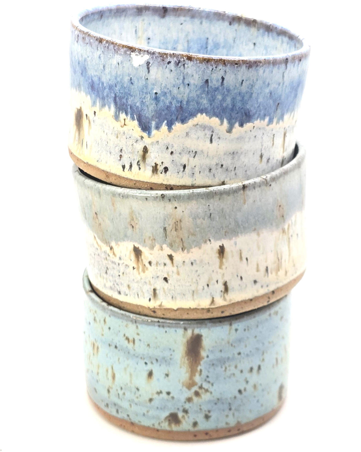 Handmade Ceramic Ramekin Dish Speckled Cream & Blue Glaze, Toasty Stoneware Pottery (5cm)
