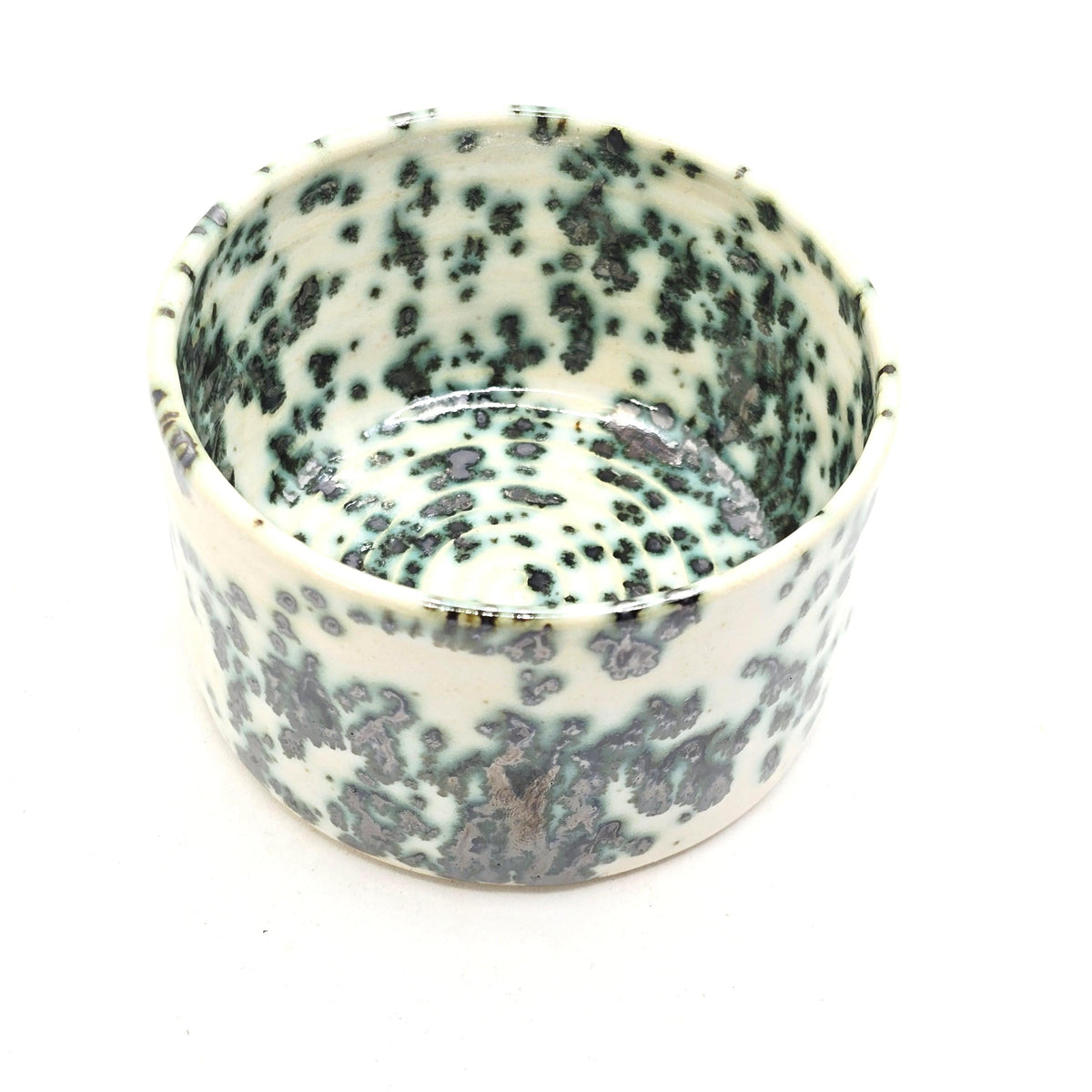 Handmade Ceramic Ramekin Dish, Cream & Green Speckled Glaze, White Stoneware Pottery