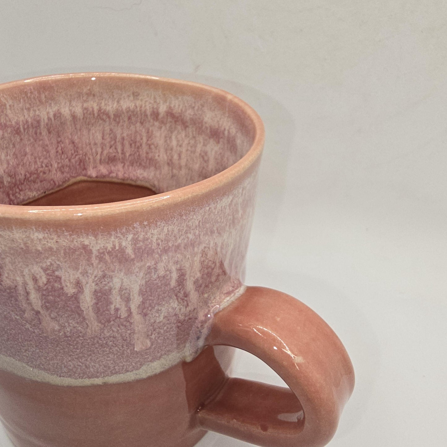 Handmade Ceramic 14oz Large Coffee / Tea Mug. Dusty Pink Glaze. Stoneware Pottery.