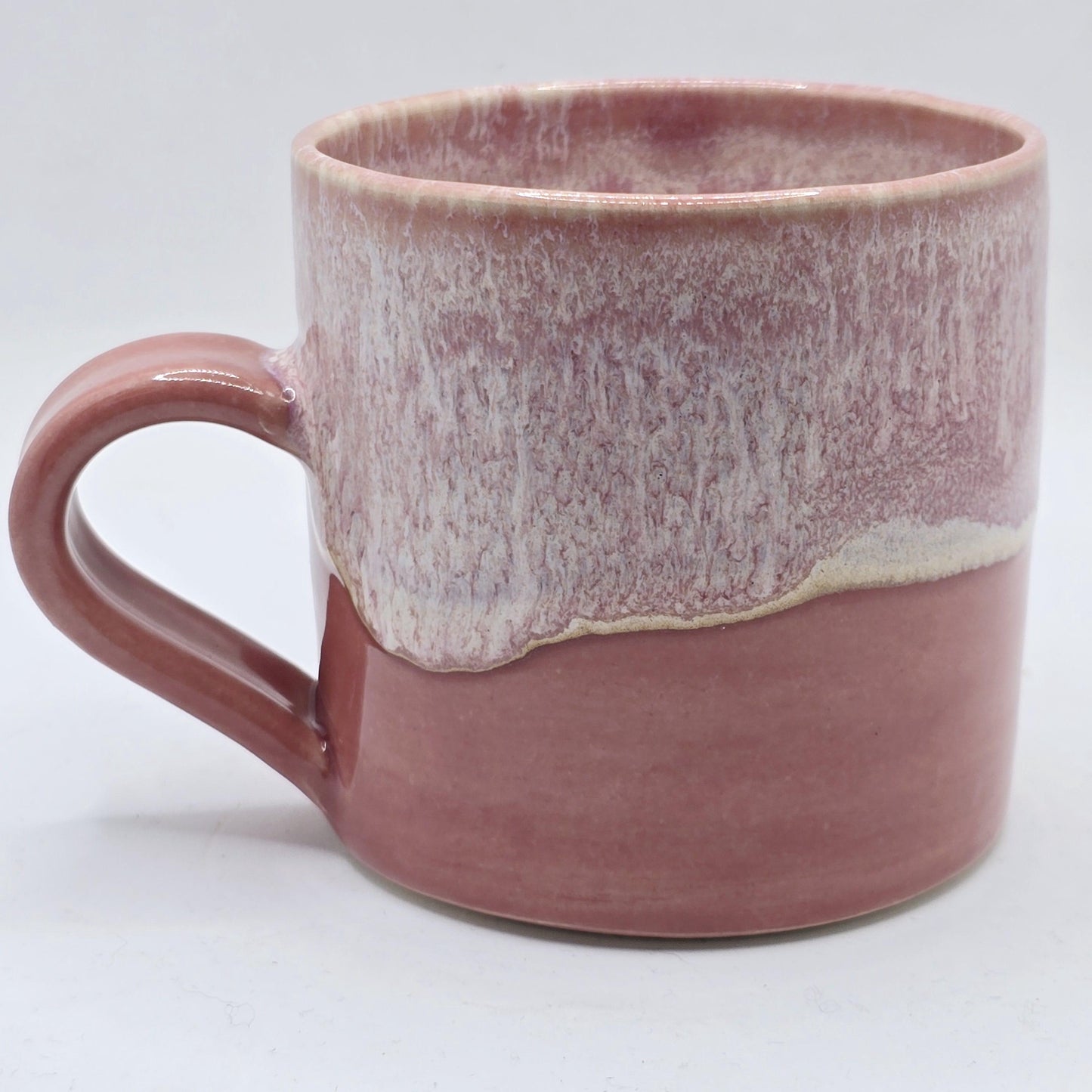 Handmade Ceramic 14oz Large Coffee / Tea Mug. Dusty Pink Glaze. Stoneware Pottery.