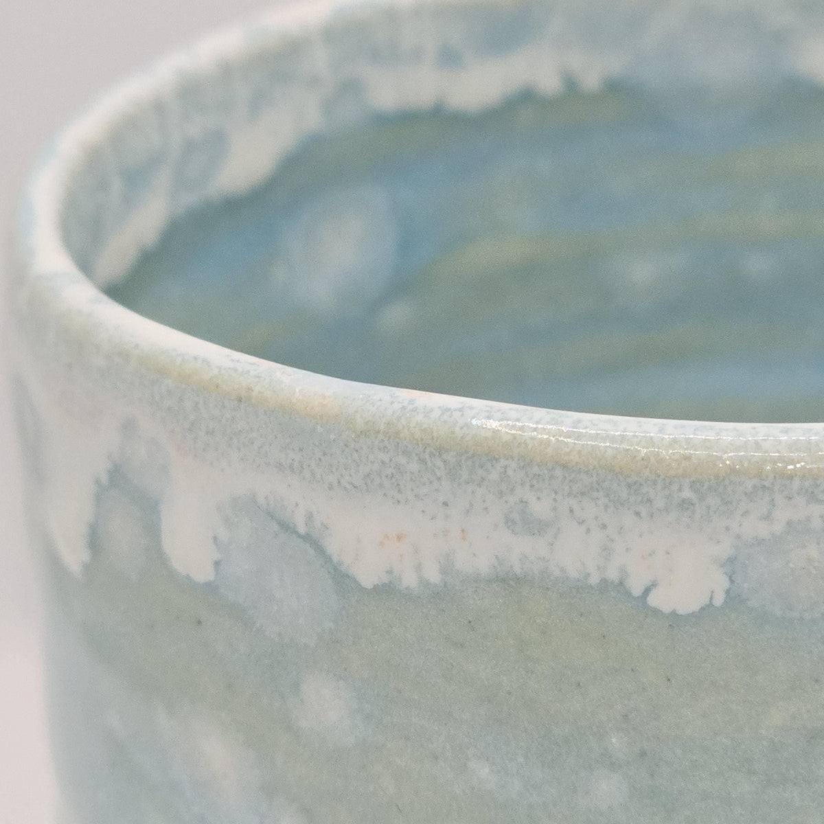 Handmade Ceramic Large 14oz  Tea / Coffee Mug with handle. Frosty Blue Glaze. Stoneware Pottery.