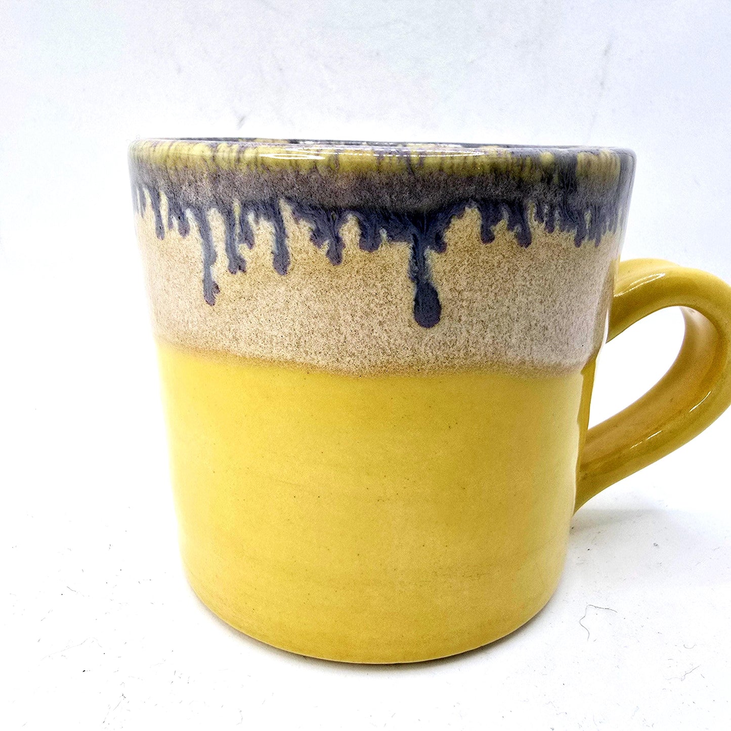Handmade Ceramic 8oz Tea / Coffee Mug with handle. Yellow Glaze. Stoneware Pottery