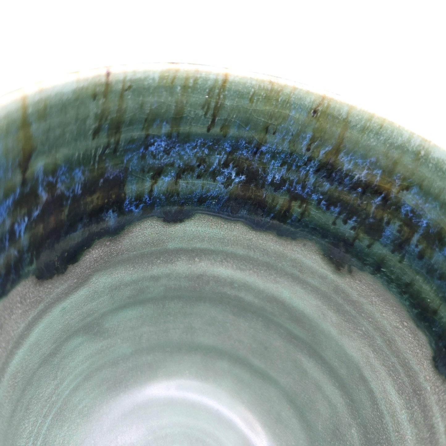 Handmade Ceramic 14oz Large Tea / Coffee Mug. Verdigris Green Glaze. Stoneware Pottery
