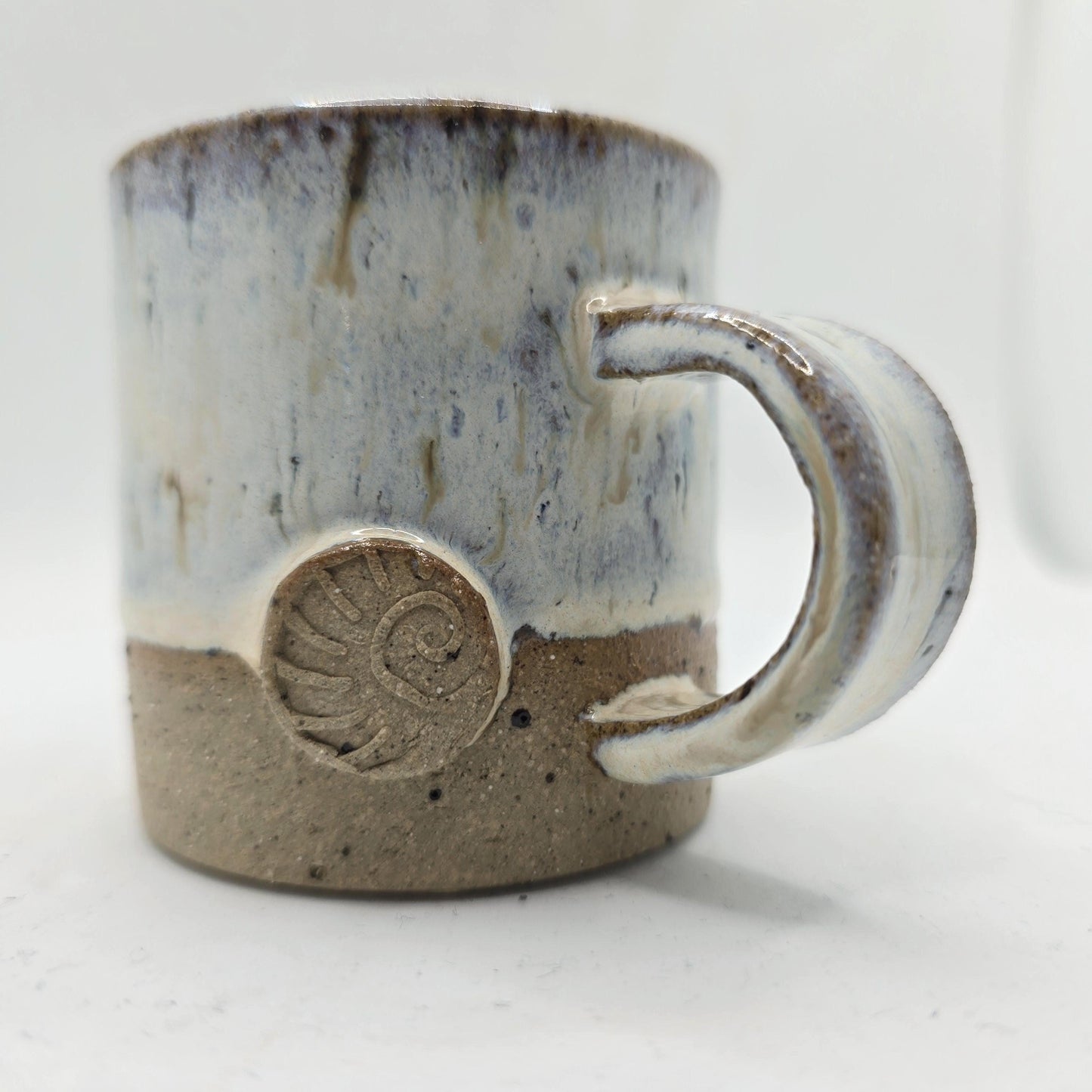 Handmade Ceramic 4oz Tall Double Espresso Mug. Cream Speckled Glaze.  Toasty Stoneware Pottery