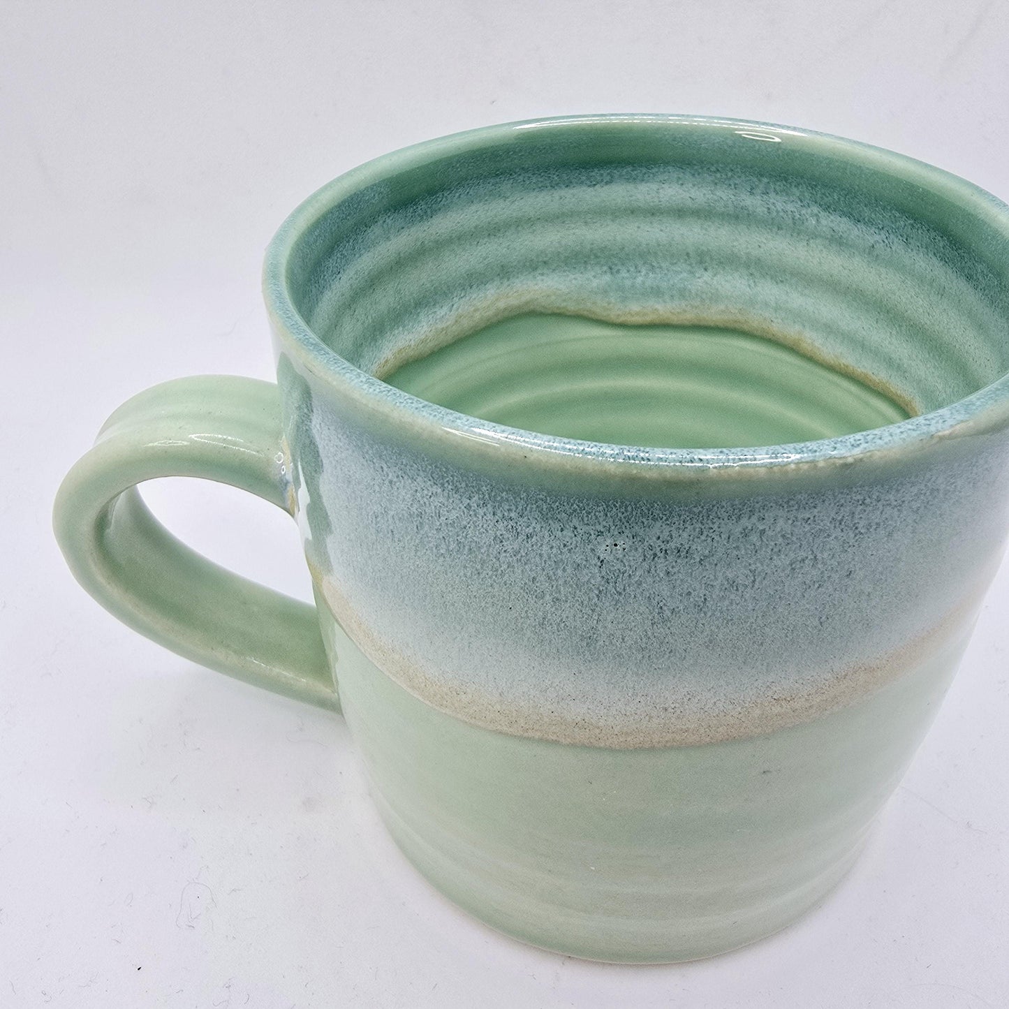 Handmade Ceramic 8oz  Tea / Coffee Mug. Green Glaze. Stoneware Pottery