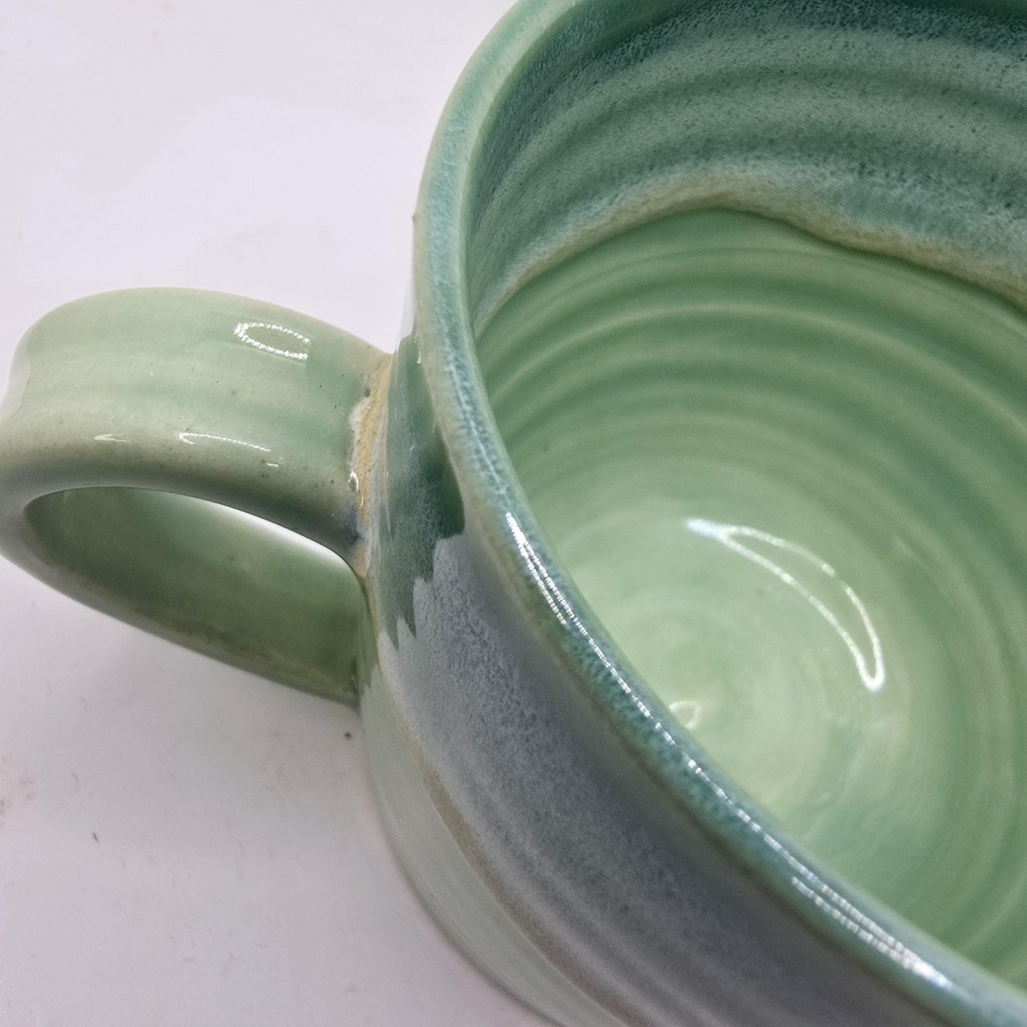 Handmade Ceramic 8oz  Tea / Coffee Mug. Green Glaze. Stoneware Pottery
