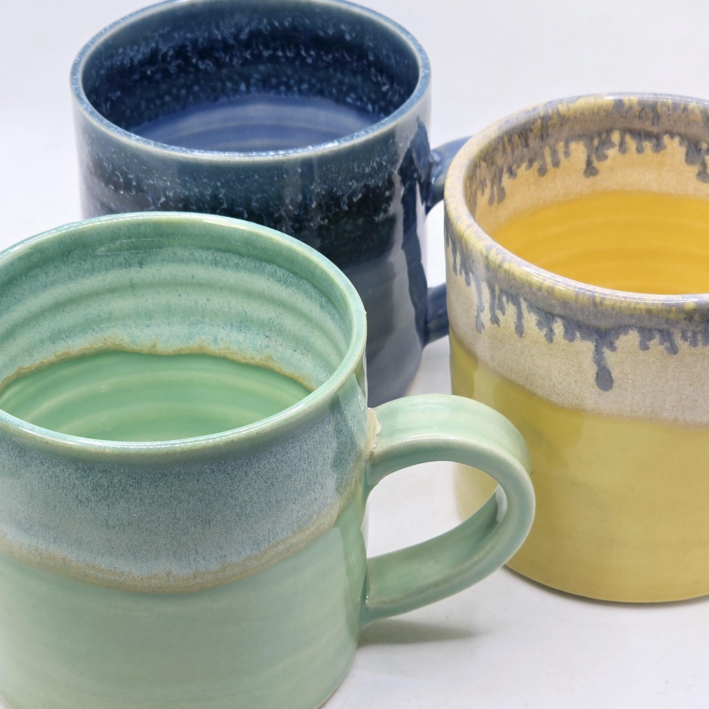 Handmade Ceramic 8oz Tea / Coffee Mug with handle. Yellow Glaze. Stoneware Pottery