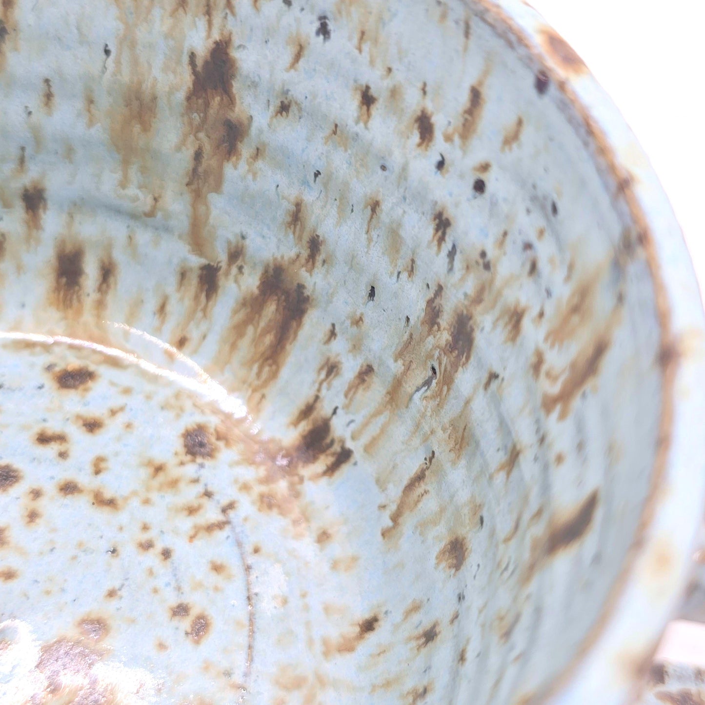Handmade Stoneware Short 8oz Tea / Coffee Mug. Blue Speckled Glazed. Toasty Stoneware Pottery.