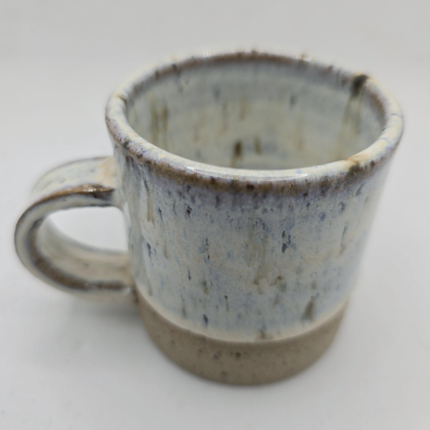 Handmade Ceramic 4oz Tall Double Espresso Mug. Cream Speckled Glaze.  Toasty Stoneware Pottery