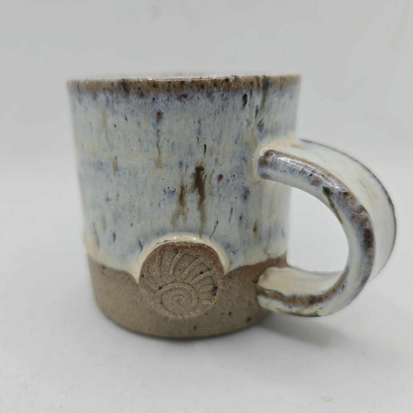 Handmade Ceramic 4oz Tall Double Espresso Mug. Cream Speckled Glaze.  Toasty Stoneware Pottery