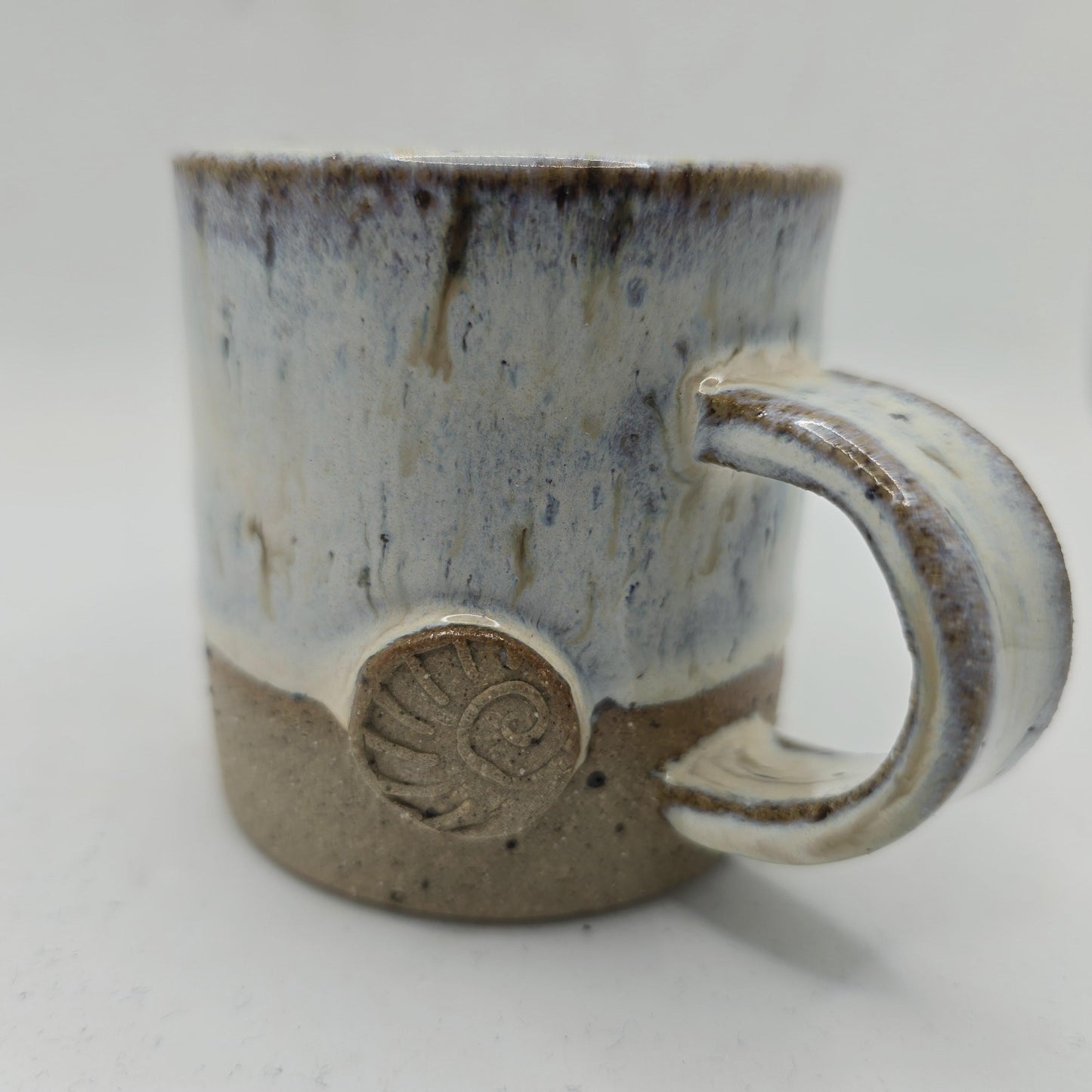 Handmade Ceramic 4oz Tall Double Espresso Mug. Cream Speckled Glaze.  Toasty Stoneware Pottery