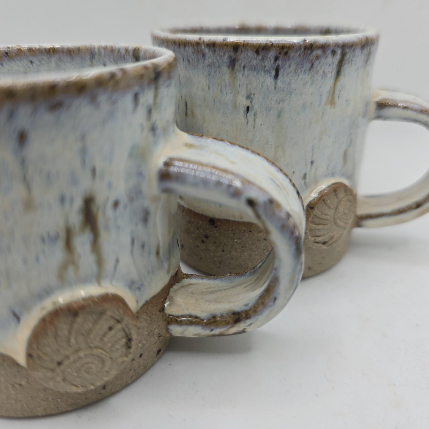 Handmade Ceramic 4oz Tall Double Espresso Mug. Cream Speckled Glaze.  Toasty Stoneware Pottery