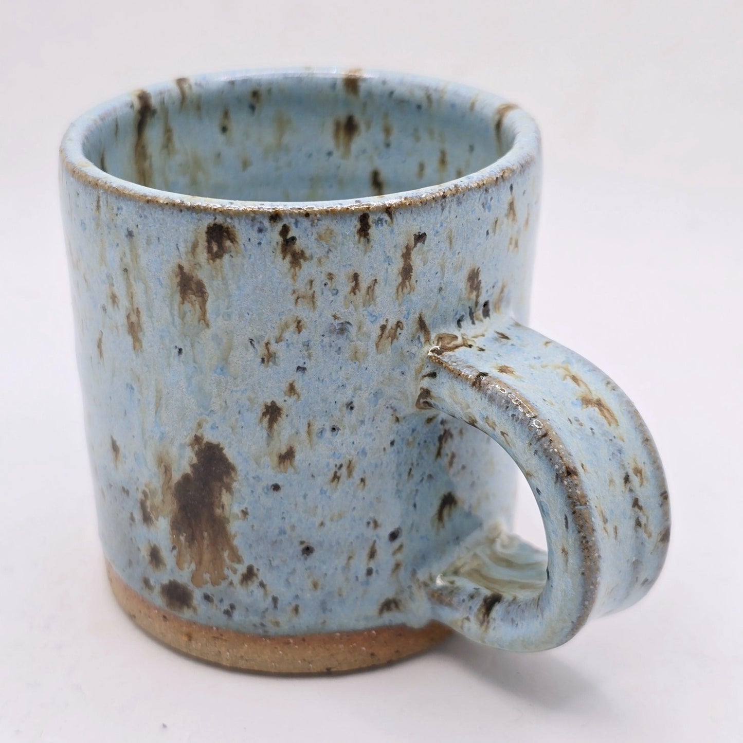 Handmade Ceramic 4oz Tall Double Espresso Mug.  Blue Speckled Glaze. Toasty Stoneware Pottery