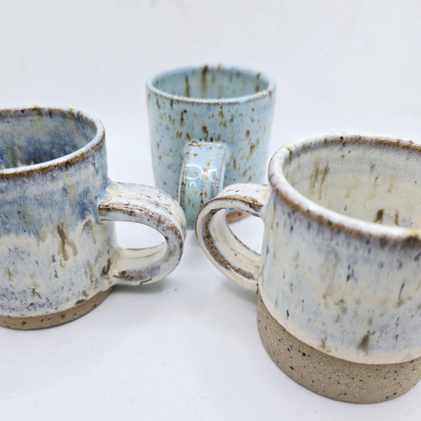 Handmade Ceramic 4oz Tall Double Espresso Mug.  Blue Speckled Glaze. Toasty Stoneware Pottery
