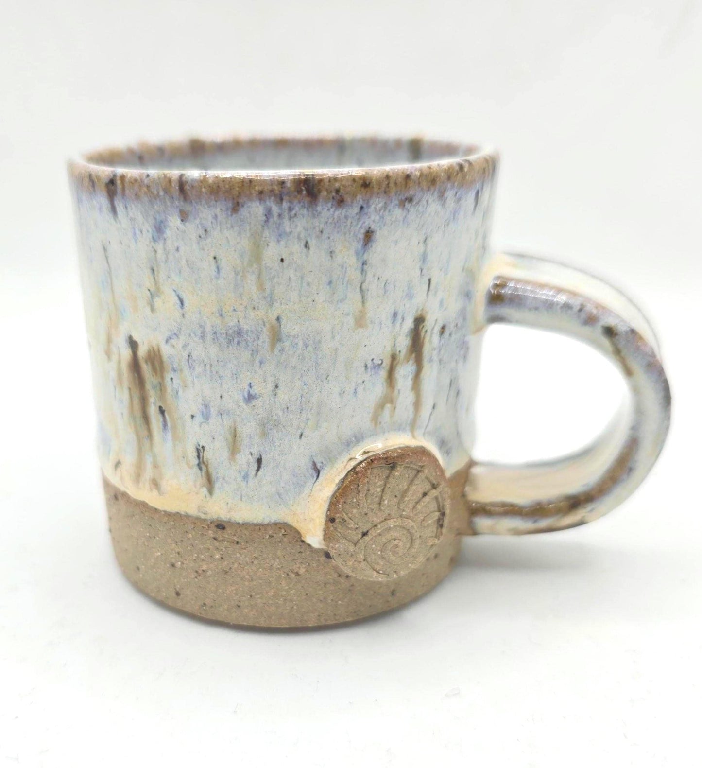 Handmade Ceramic 4oz Tall Double Espresso Mug. Cream Speckled Glaze.  Toasty Stoneware Pottery