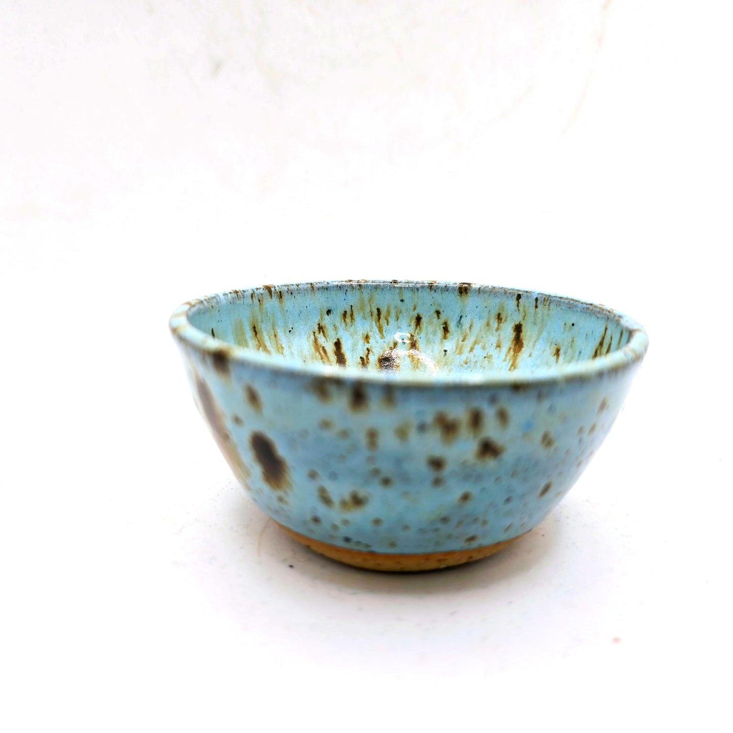 Handmade Ceramic Condiment Bowl/ Trinket Dish. Blue Speckled Glaze. White Stoneware Pottery