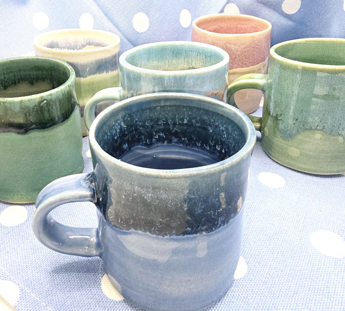 Handmade Ceramic 4oz Espresso Mug with handle. Layered Pink Glaze. Stoneware Pottery.