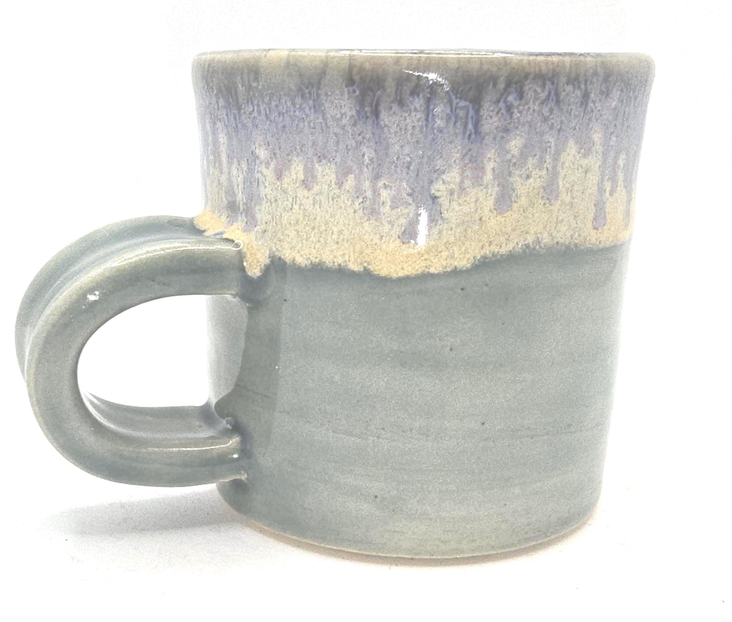 Handmade Ceramic 4oz Double Espresso Mug. Grey Glaze. Stoneware Pottery.