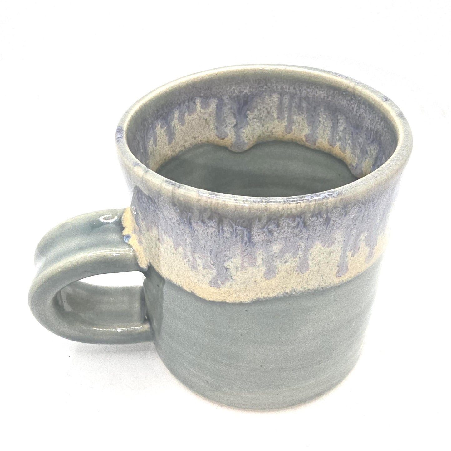 Handmade Ceramic 4oz Double Espresso Mug. Grey Glaze. Stoneware Pottery.