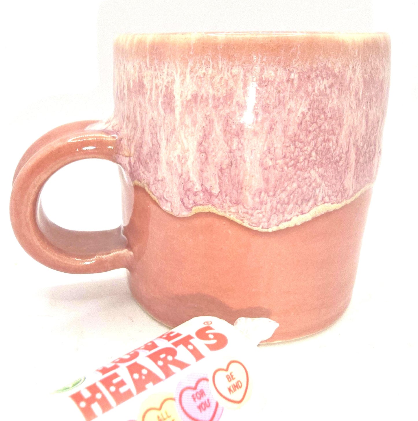 Handmade Ceramic 4oz Double Espresso Mug. Dusty Pink Glaze. Stoneware Pottery