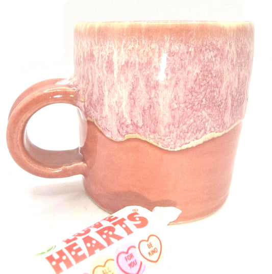 Handmade Ceramic 4oz Double Espresso Mug. Dusty Pink Glaze. Stoneware Pottery