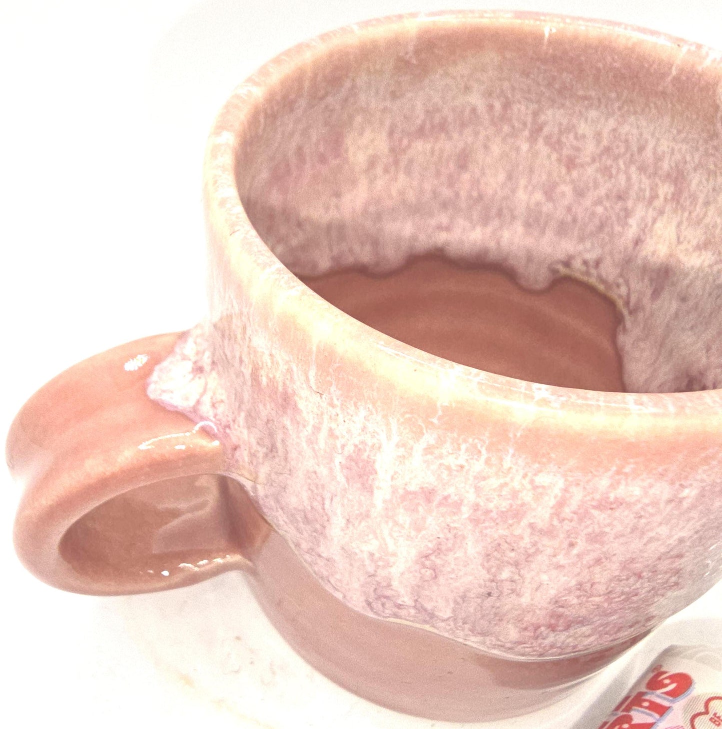 Handmade Ceramic 4oz Double Espresso Mug. Dusty Pink Glaze. Stoneware Pottery