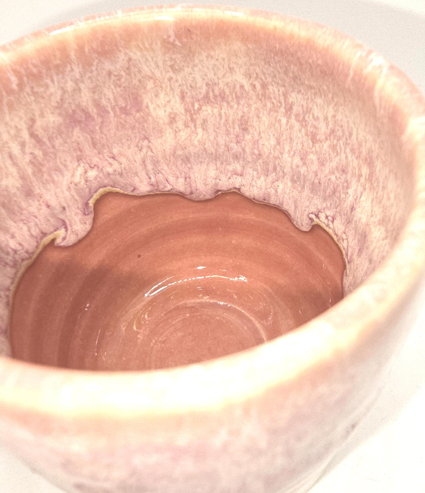 Handmade Ceramic 4oz Double Espresso Mug. Dusty Pink Glaze. Stoneware Pottery