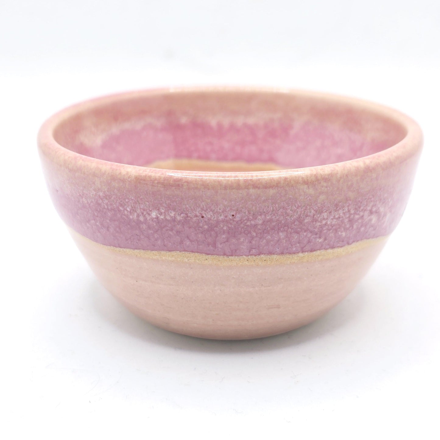 Handmade Ceramic Condiment Bowl/ Trinket Dish. Layered Pink Glaze. White Stoneware Pottery