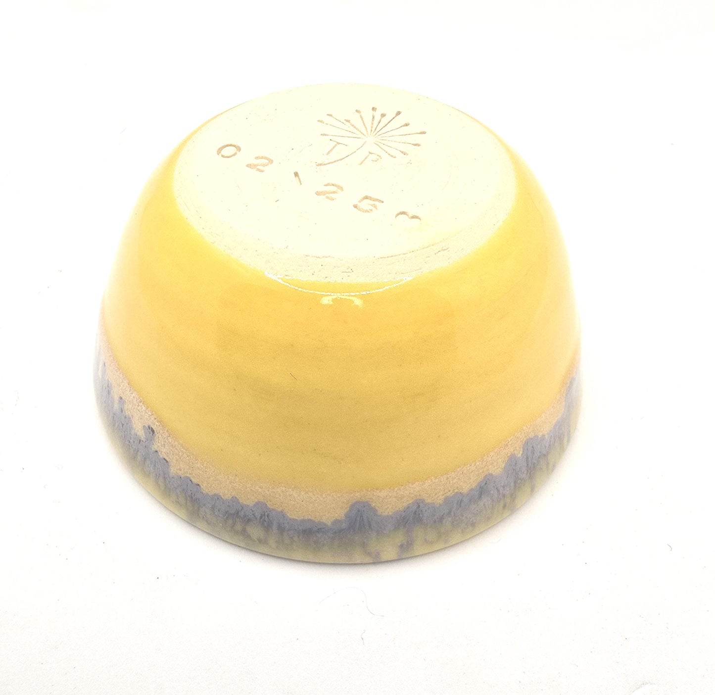 Handmade Condiment Bowl / Trinket Dish. Yellow Layered Glaze. White Stoneware Pottery