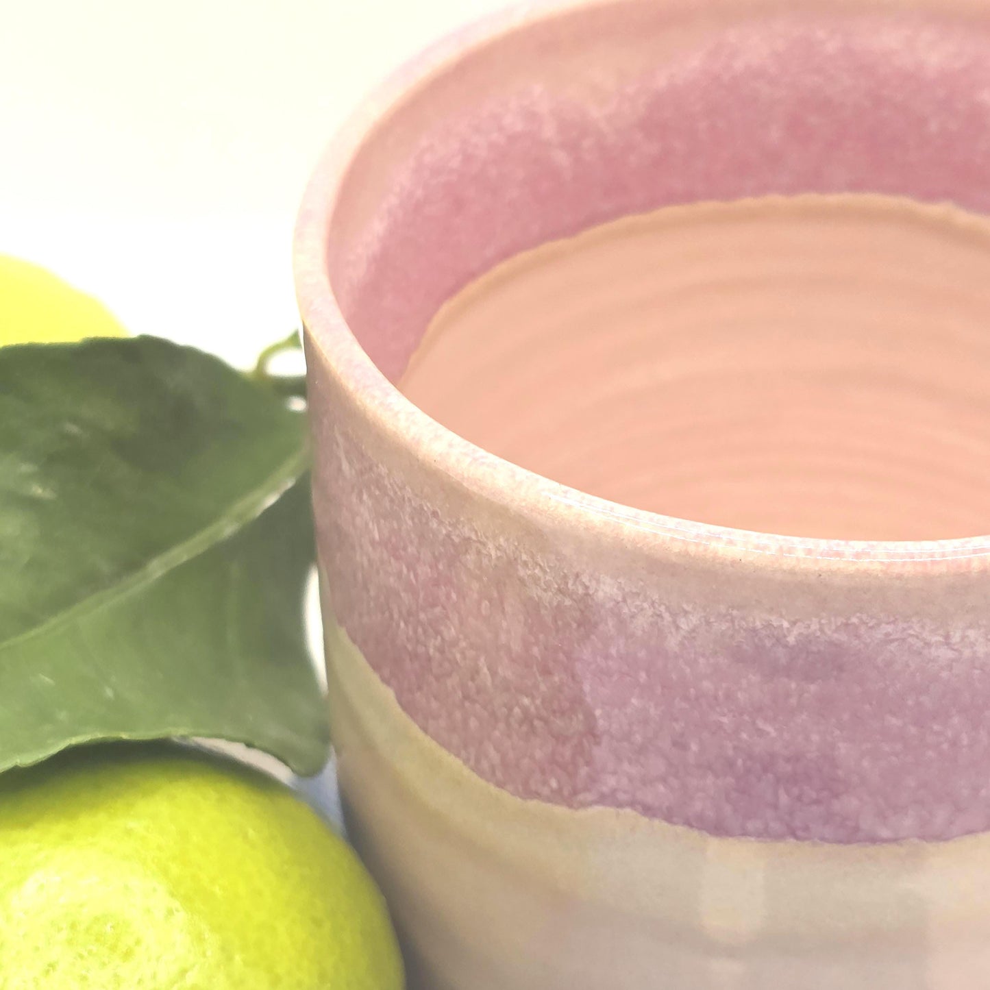 Handmade Ceramic 8oz Tea / Coffee Mug. Pink Glaze. Stoneware Pottery