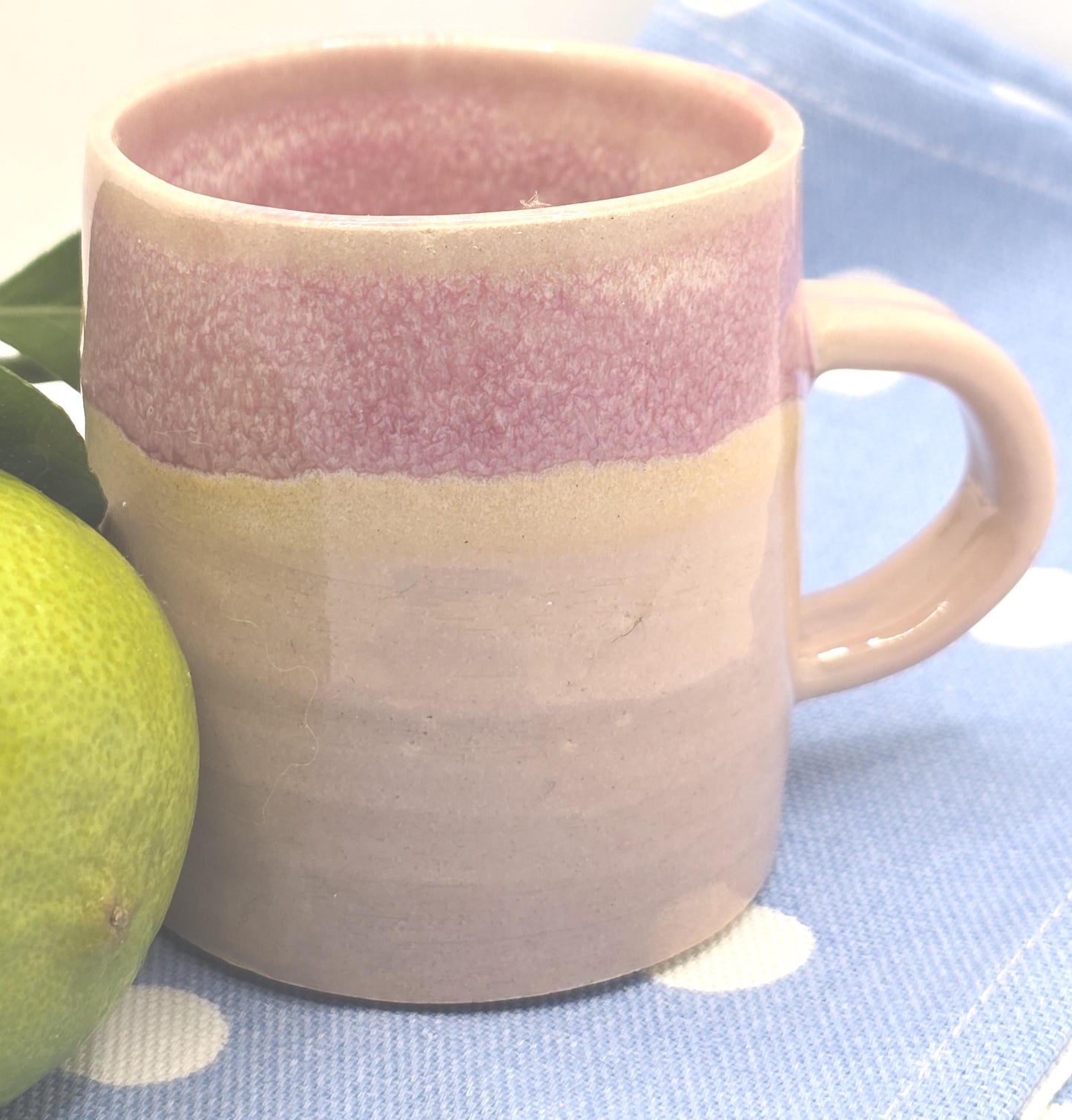 Handmade Ceramic 8oz Tea / Coffee Mug. Pink Glaze. Stoneware Pottery