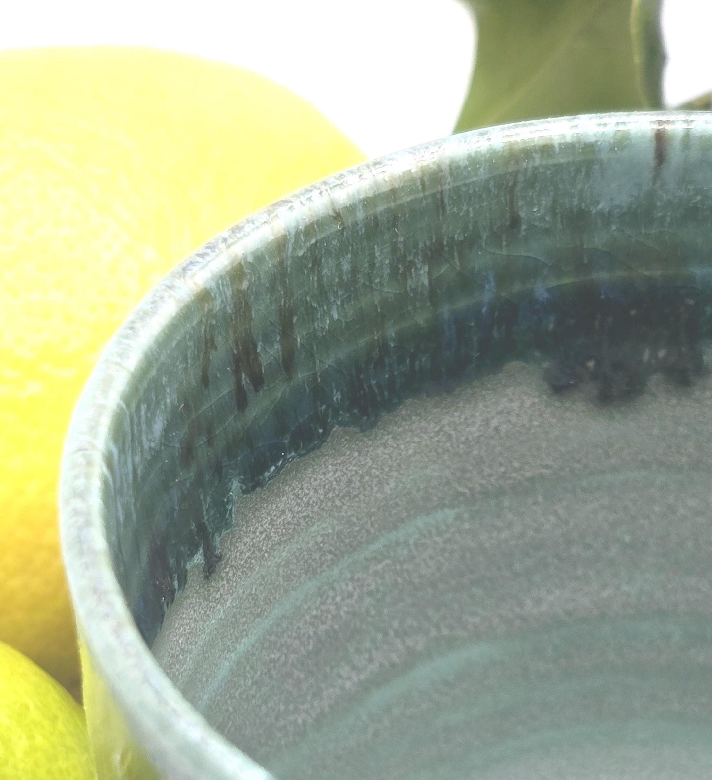 Handmade Ceramic 8oz Tea / Coffee Mug with handle, Verdigris Green Glaze. Stoneware Pottery