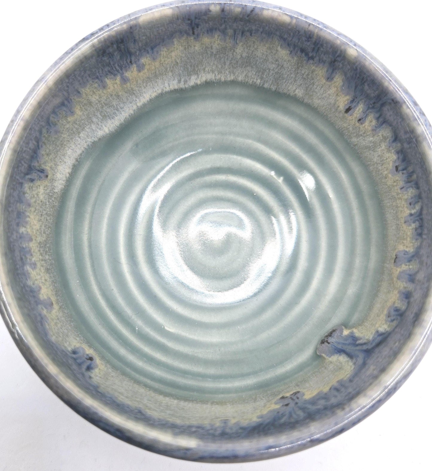 Handmade Ceramic Condiment Bowl/ Trinket Dish. Grey layered glaze. White Stoneware Pottery