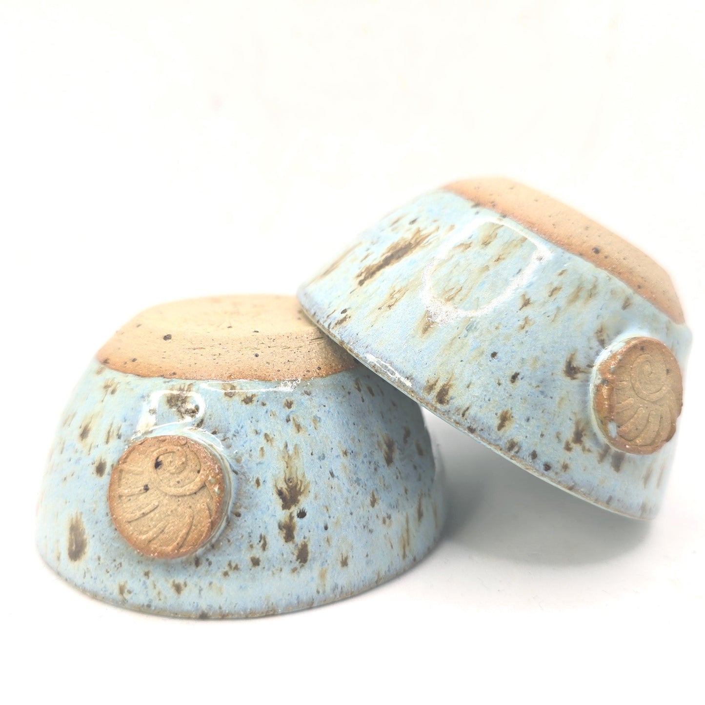 Handmade Ceramic Condiment Bowl / Trinket Dish. Blue Speckled Glaze. Toasty Stoneware Pottery.
