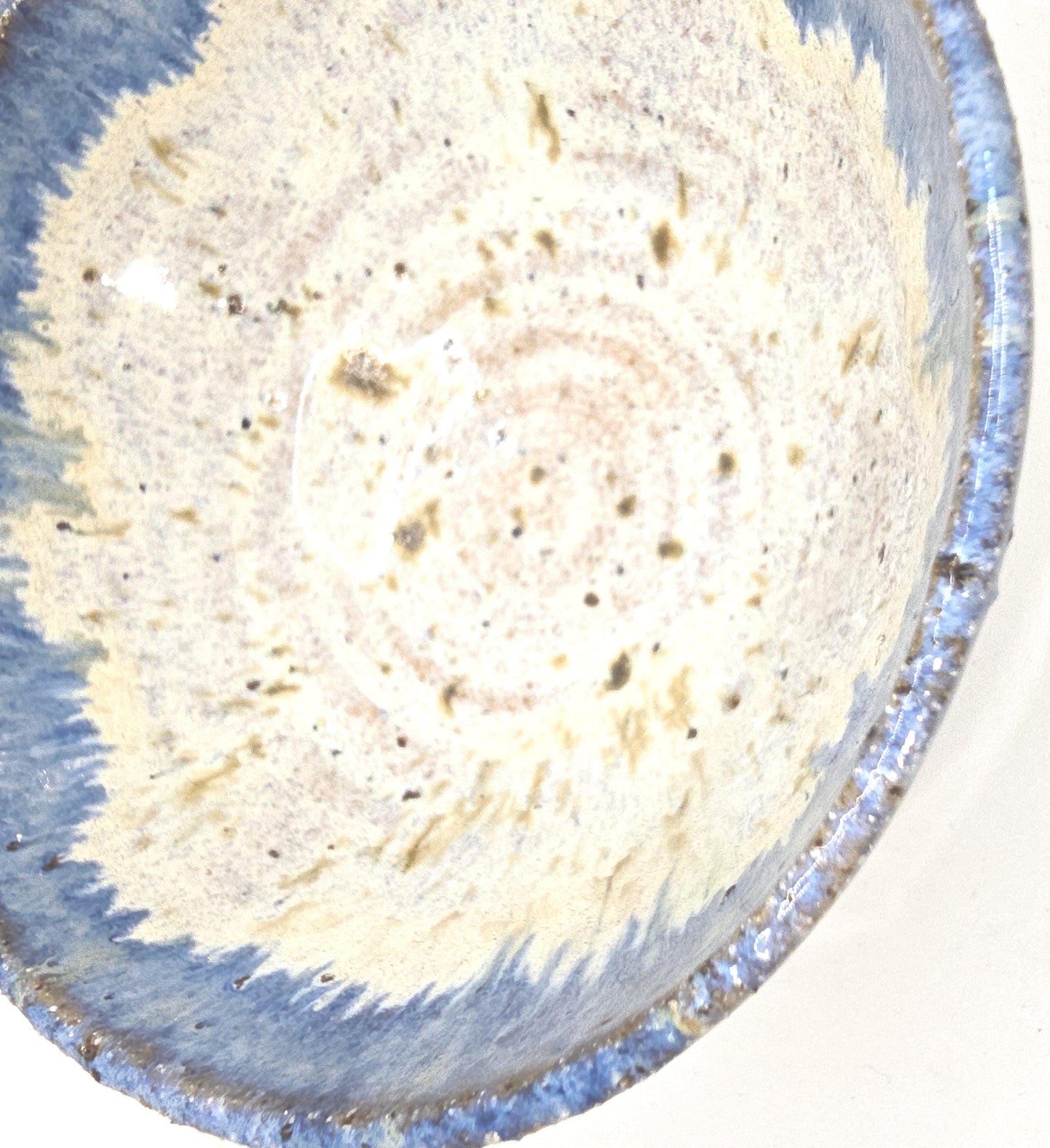 Handmade Ceramic Condiment Bowl/Trinket Dish/Soy Sauce Dish/Seasoning Bowl/Sauce Dish/Jam Pot. Speckled Cream/Blue Glaze. Stoneware Pottery