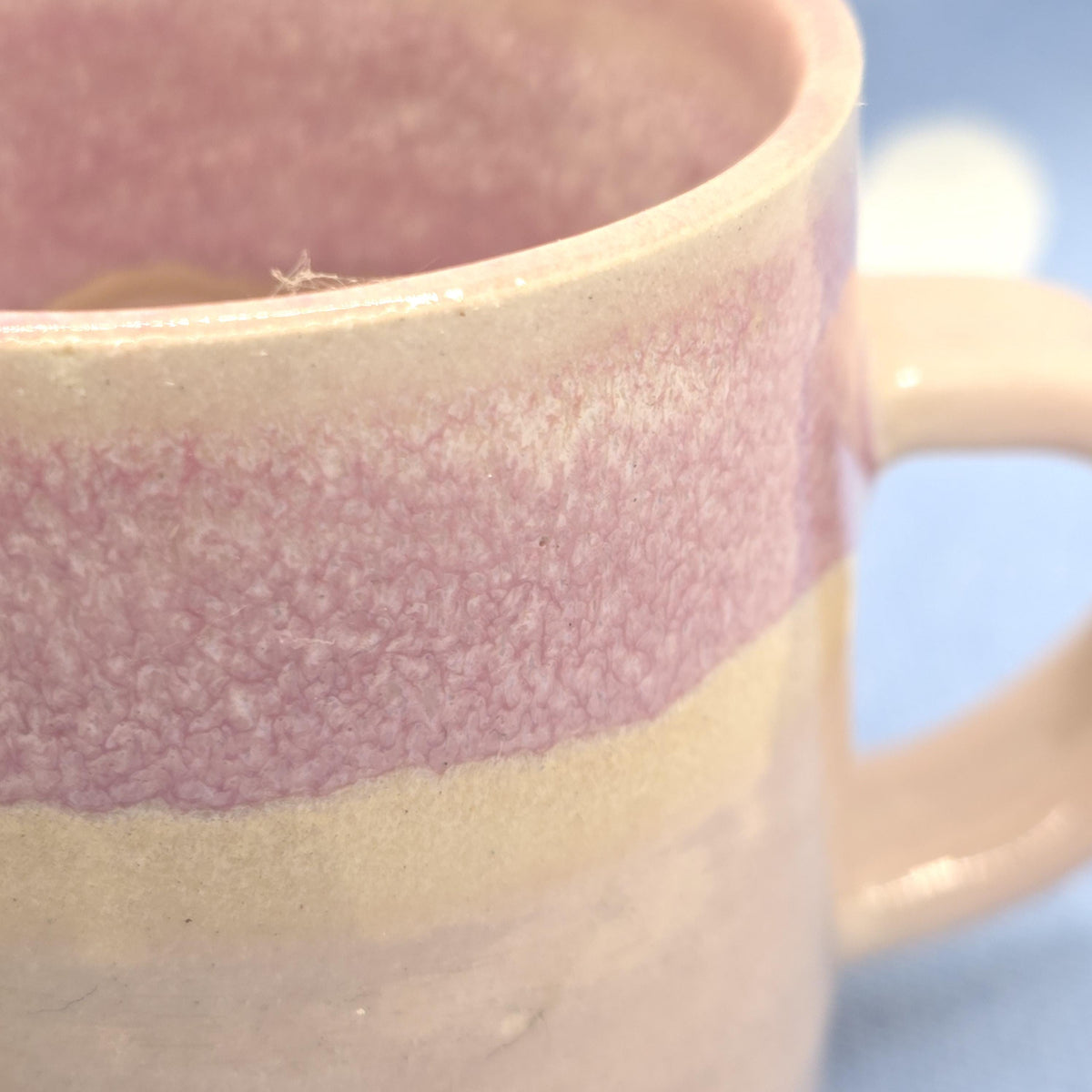Handmade Ceramic 4oz Espresso Mug with handle. Layered Pink Glaze. Stoneware Pottery.