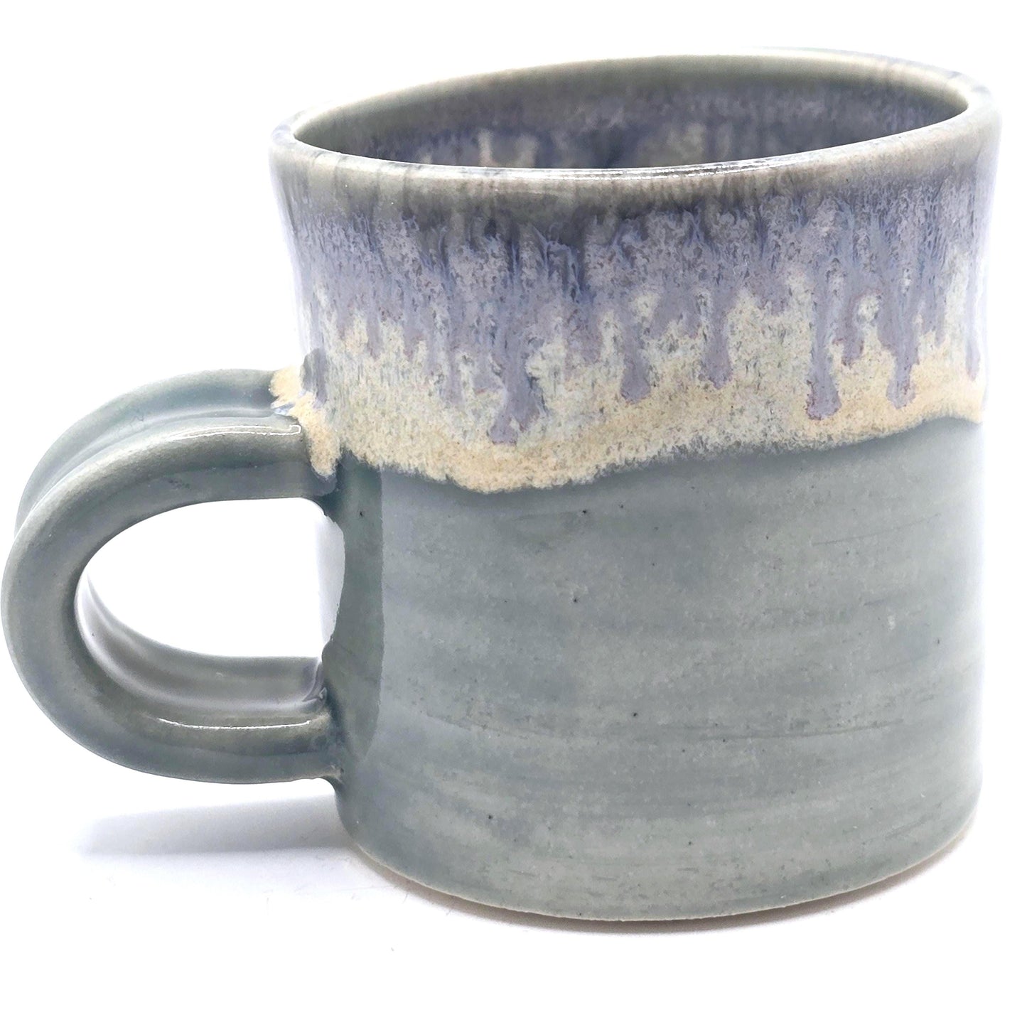 Handmade Ceramic 4oz Double Espresso Mug. Grey Glaze. Stoneware Pottery.
