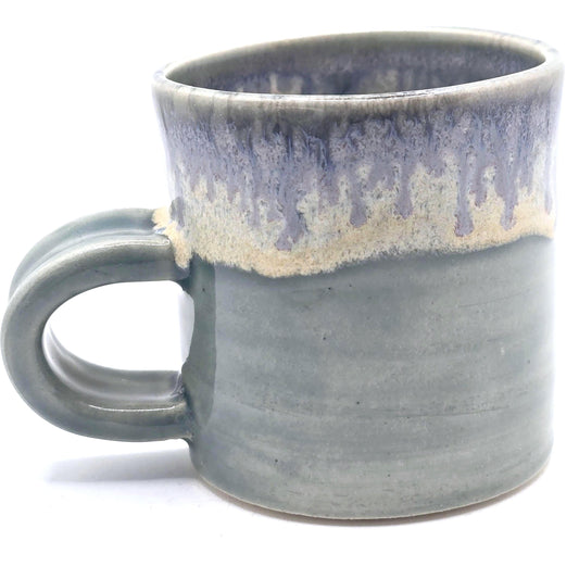 Handmade Ceramic 4oz Double Espresso Mug. Grey Glaze. Stoneware Pottery.