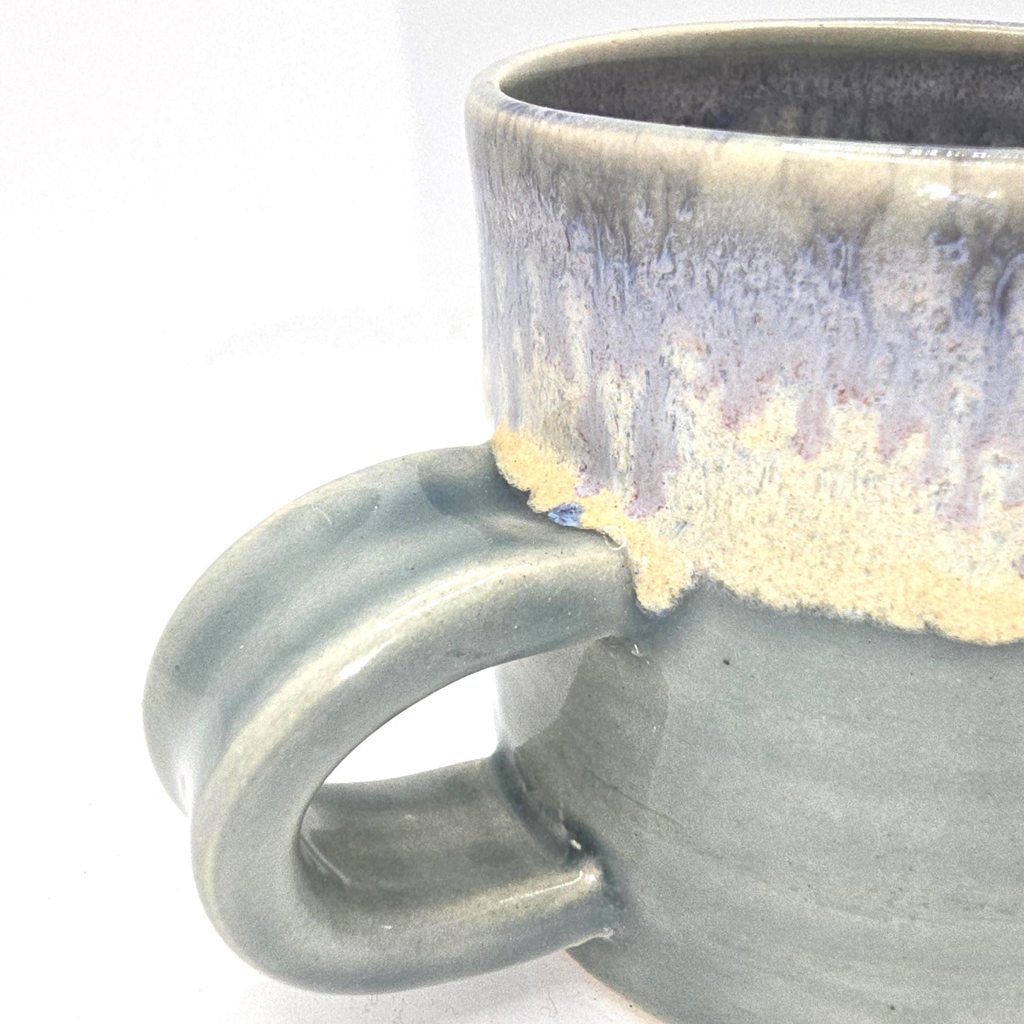 Handmade Ceramic 4oz Double Espresso Mug. Grey Glaze. Stoneware Pottery.
