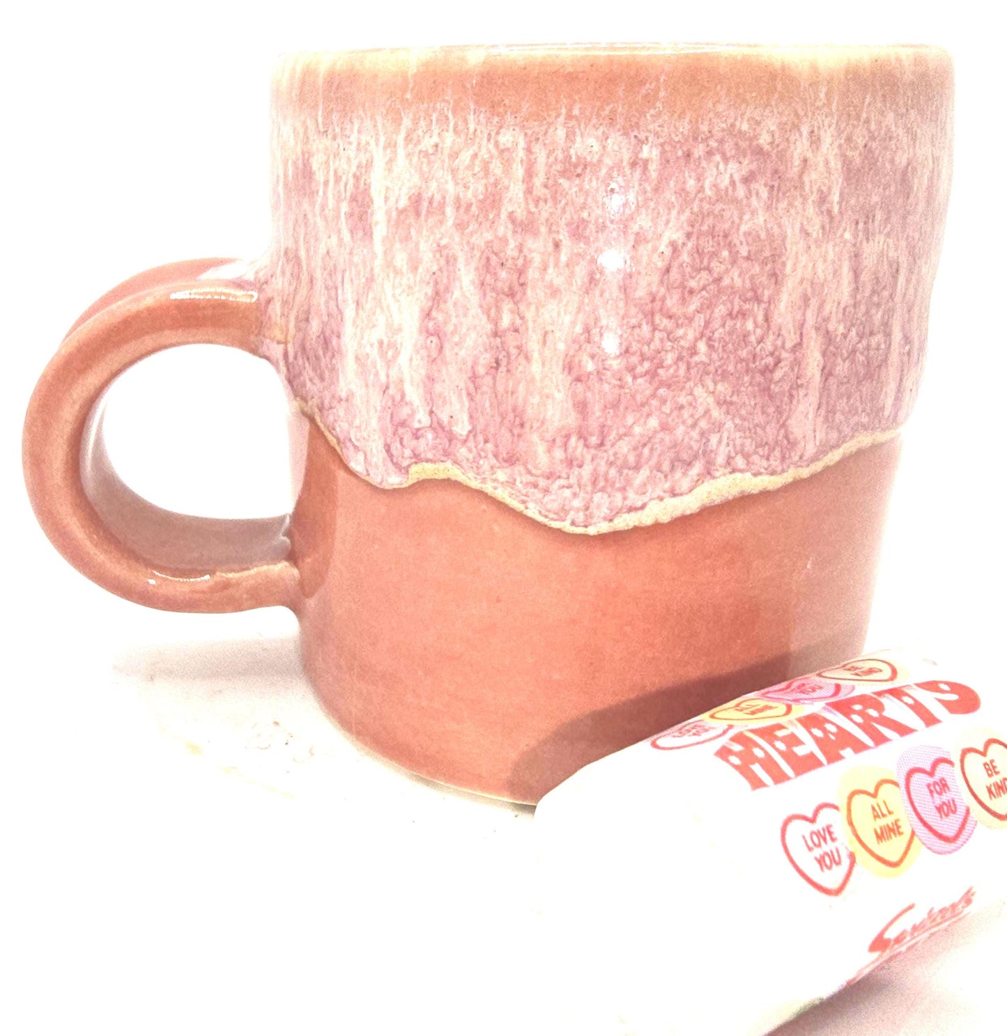 Handmade Ceramic 4oz Double Espresso Mug. Dusty Pink Glaze. Stoneware Pottery