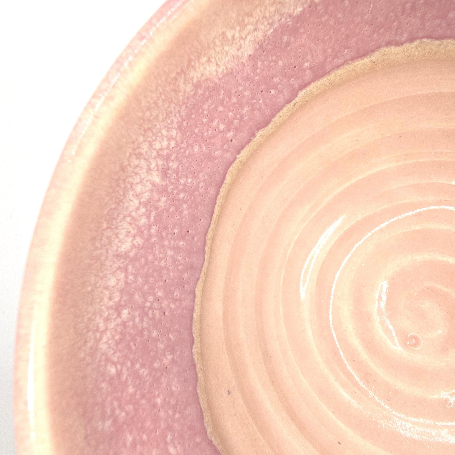 Handmade Ceramic Condiment Bowl/ Trinket Dish. Layered Pink Glaze. White Stoneware Pottery