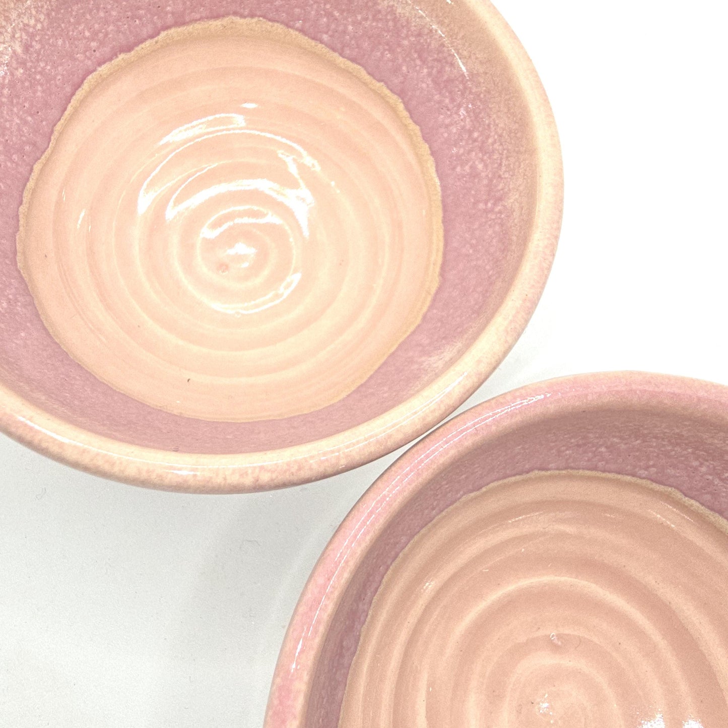Handmade Ceramic Condiment Bowl/ Trinket Dish. Layered Pink Glaze. White Stoneware Pottery