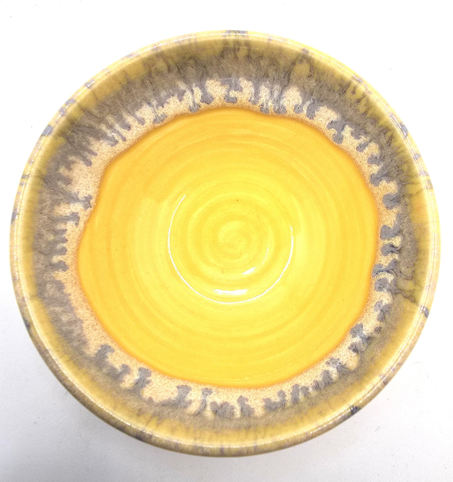 Handmade Condiment Bowl / Trinket Dish. Yellow Layered Glaze. White Stoneware Pottery