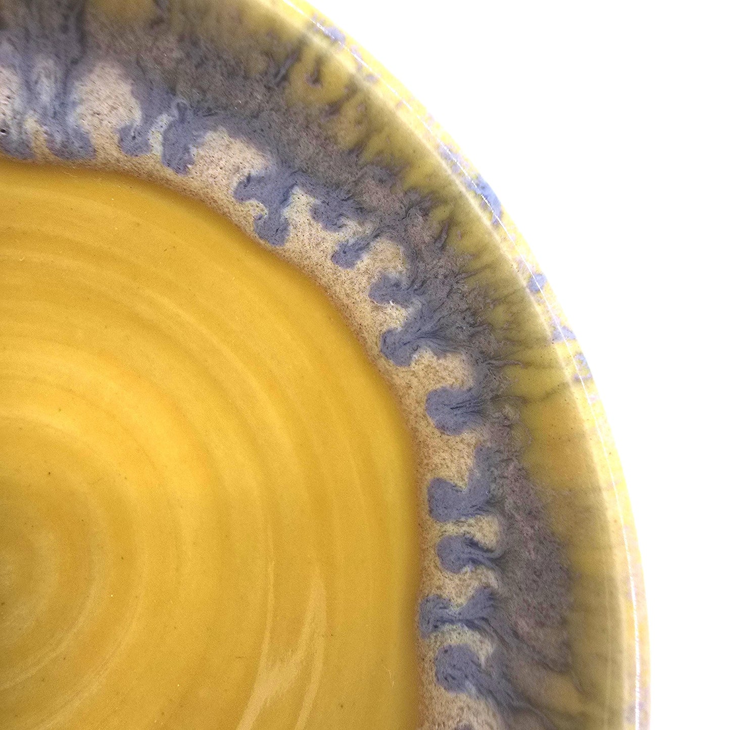 Handmade Condiment Bowl / Trinket Dish. Yellow Layered Glaze. White Stoneware Pottery