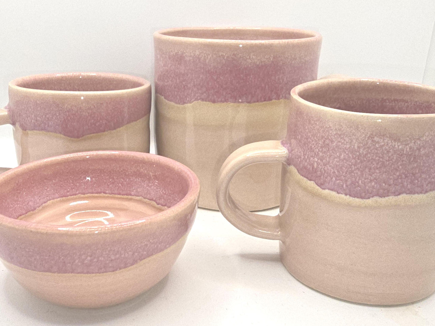 Handmade Ceramic 8oz Tea / Coffee Mug. Pink Glaze. Stoneware Pottery