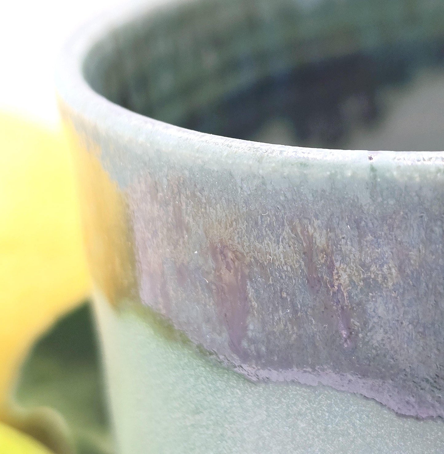 Handmade Ceramic 8oz Tea / Coffee Mug with handle, Verdigris Green Glaze. Stoneware Pottery