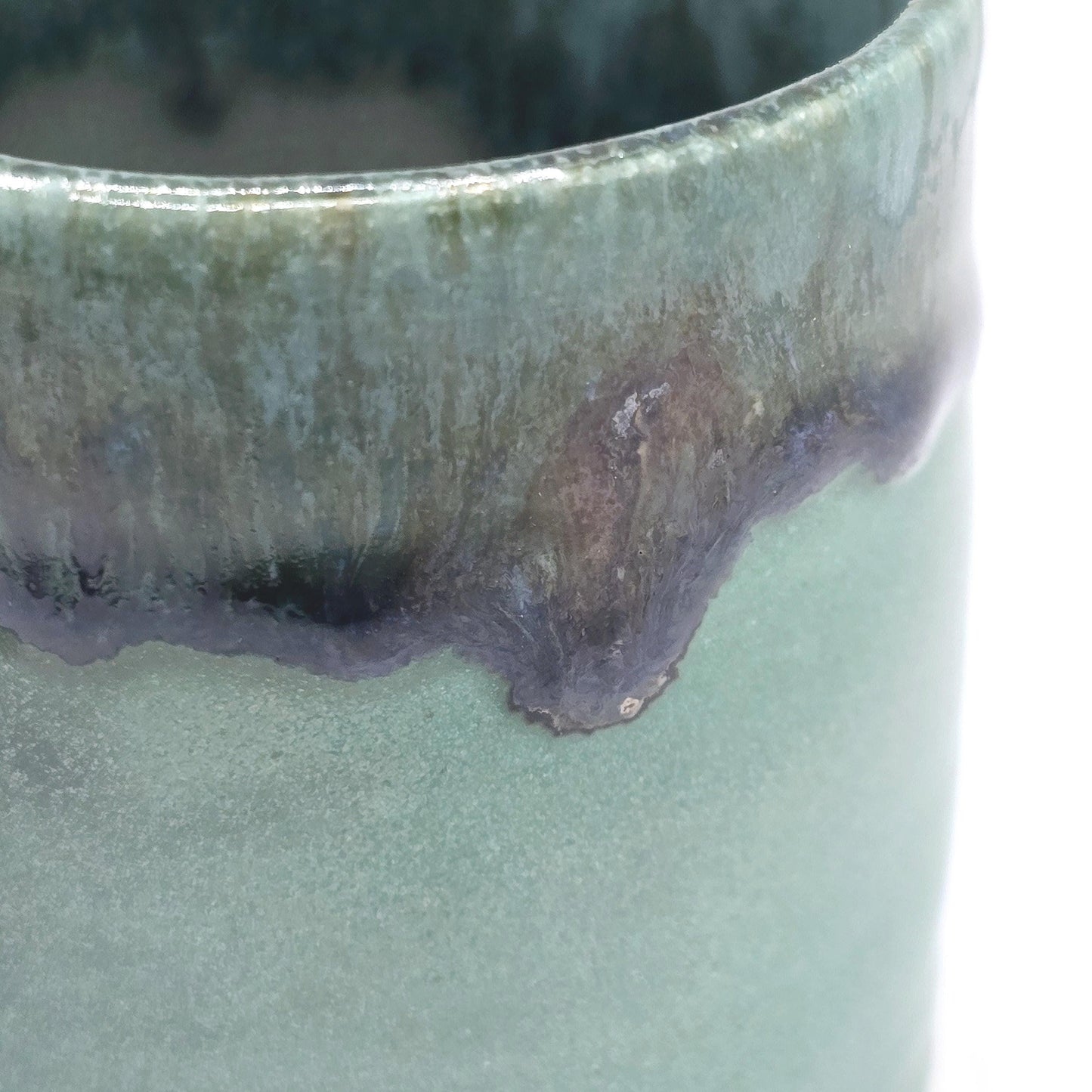 Handmade Ceramic 4oz Double Espresso Mug. Verdigris Green Glaze. Stoneware Pottery